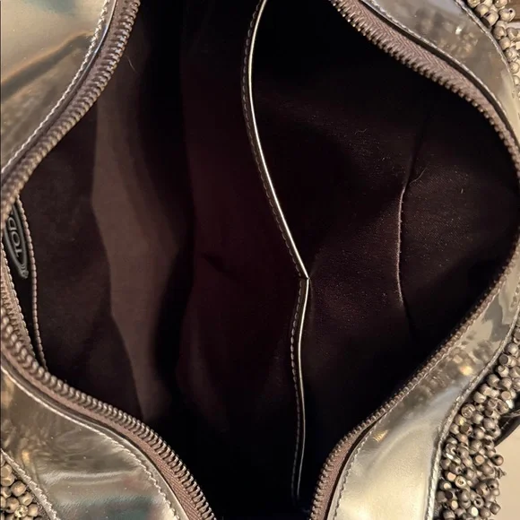 NWOT Tod's Black embellished Beaded tote Bag W/dustbag - Picture 13 of 16